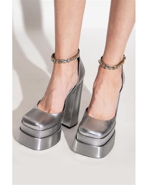 versace platform heels silver|versace platform heels 2021.